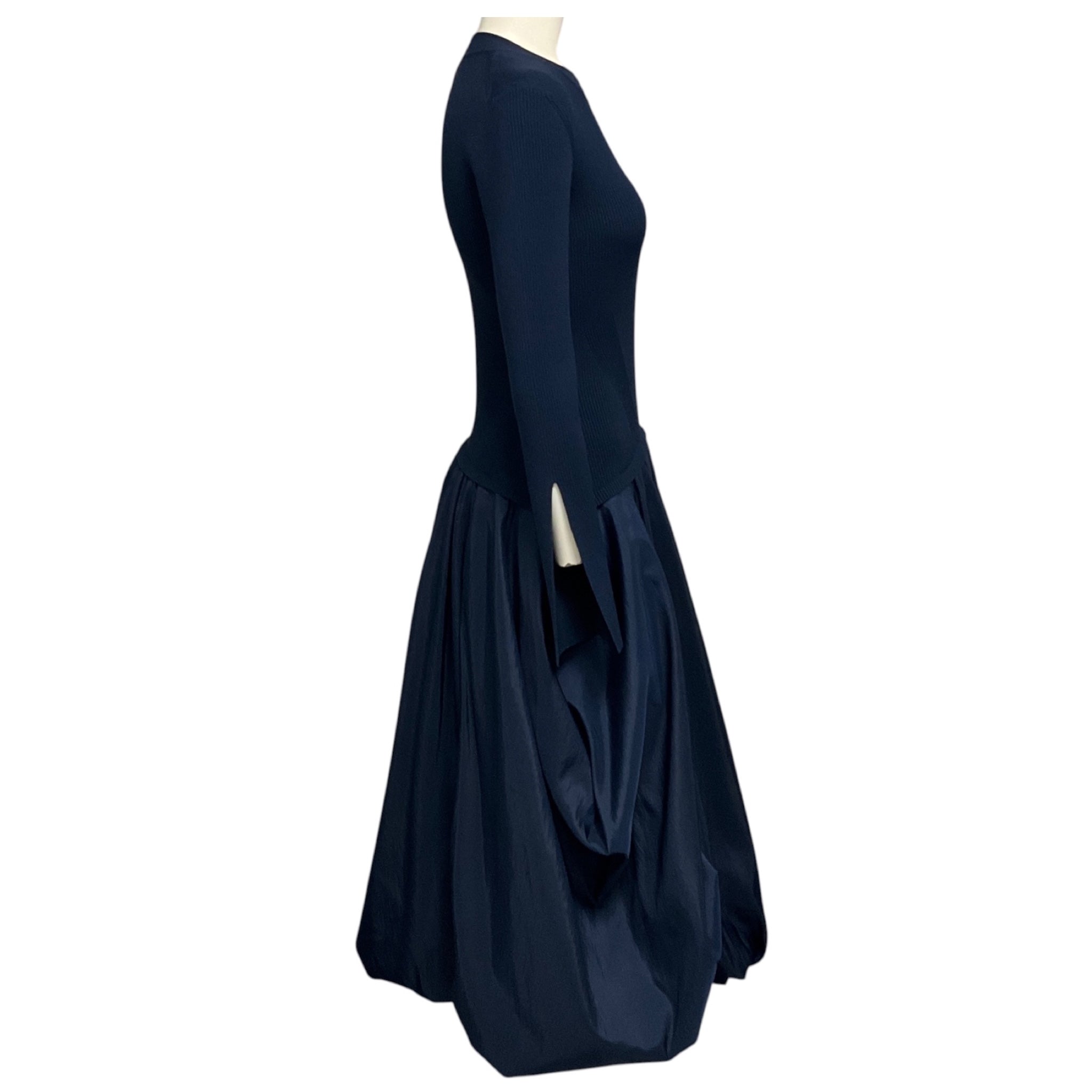 Simkhai Midnight Kenlie Taffeta Knit Midi Dress