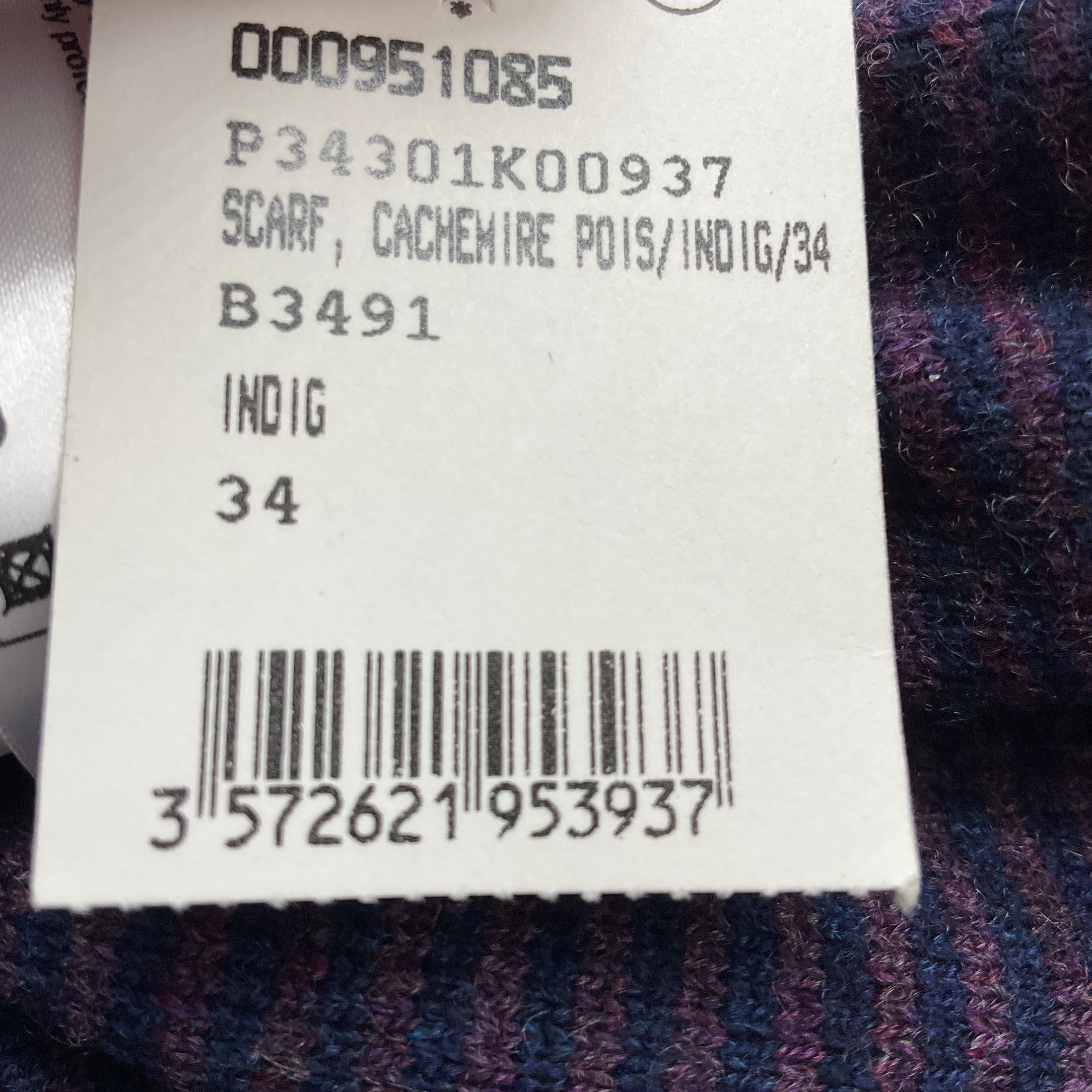 Chanel Blue / Purple 2008 Crystal CC Dot Pattern Fringe Cashmere Knit Scarf