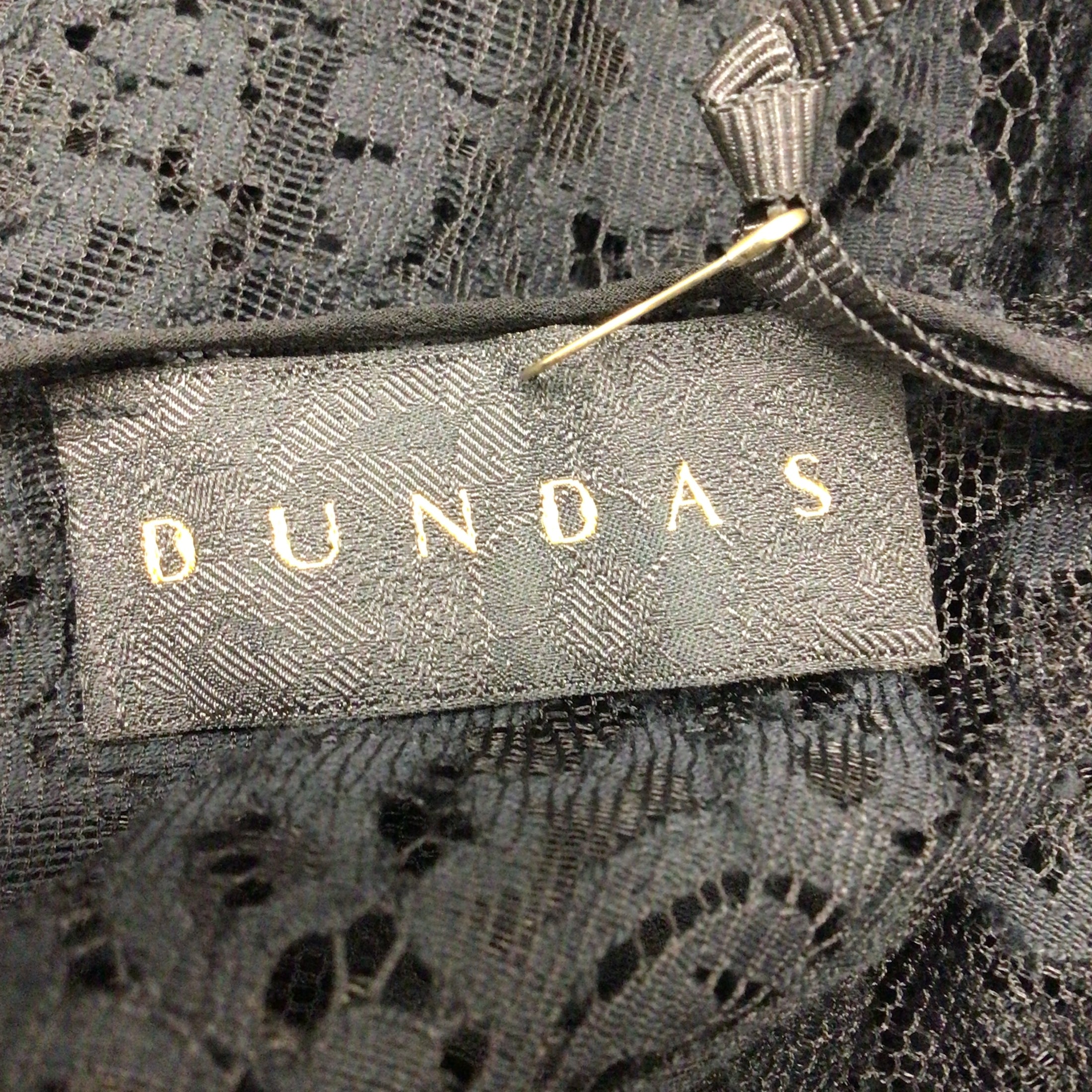 Dundas Black Long Sleeved Lace Blouse