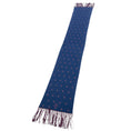 Load image into Gallery viewer, Chanel Blue / Purple 2008 Crystal CC Dot Pattern Fringe Cashmere Knit Scarf

