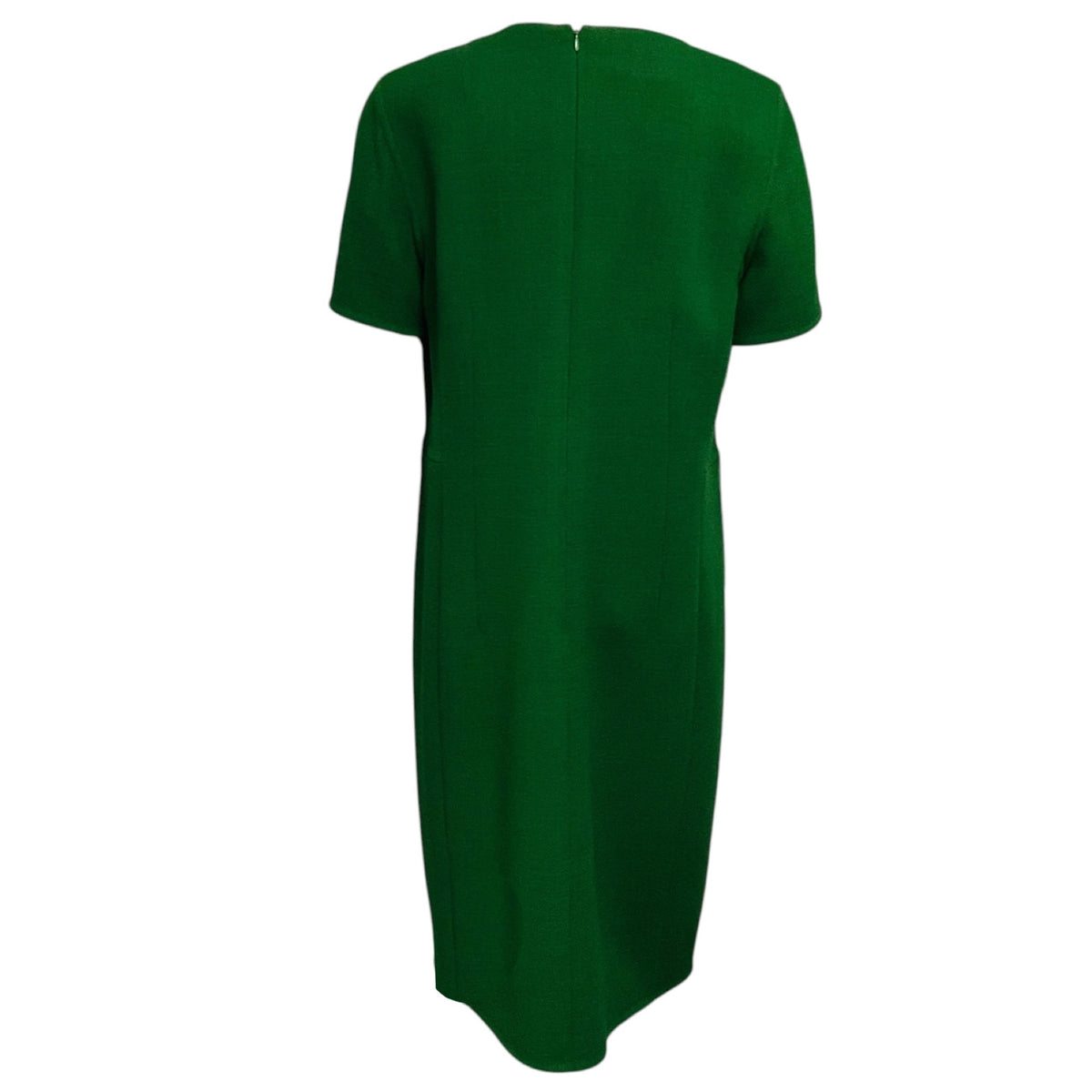 Akris Green Short Sleeved Wool Gauze Sheath Midi Dress