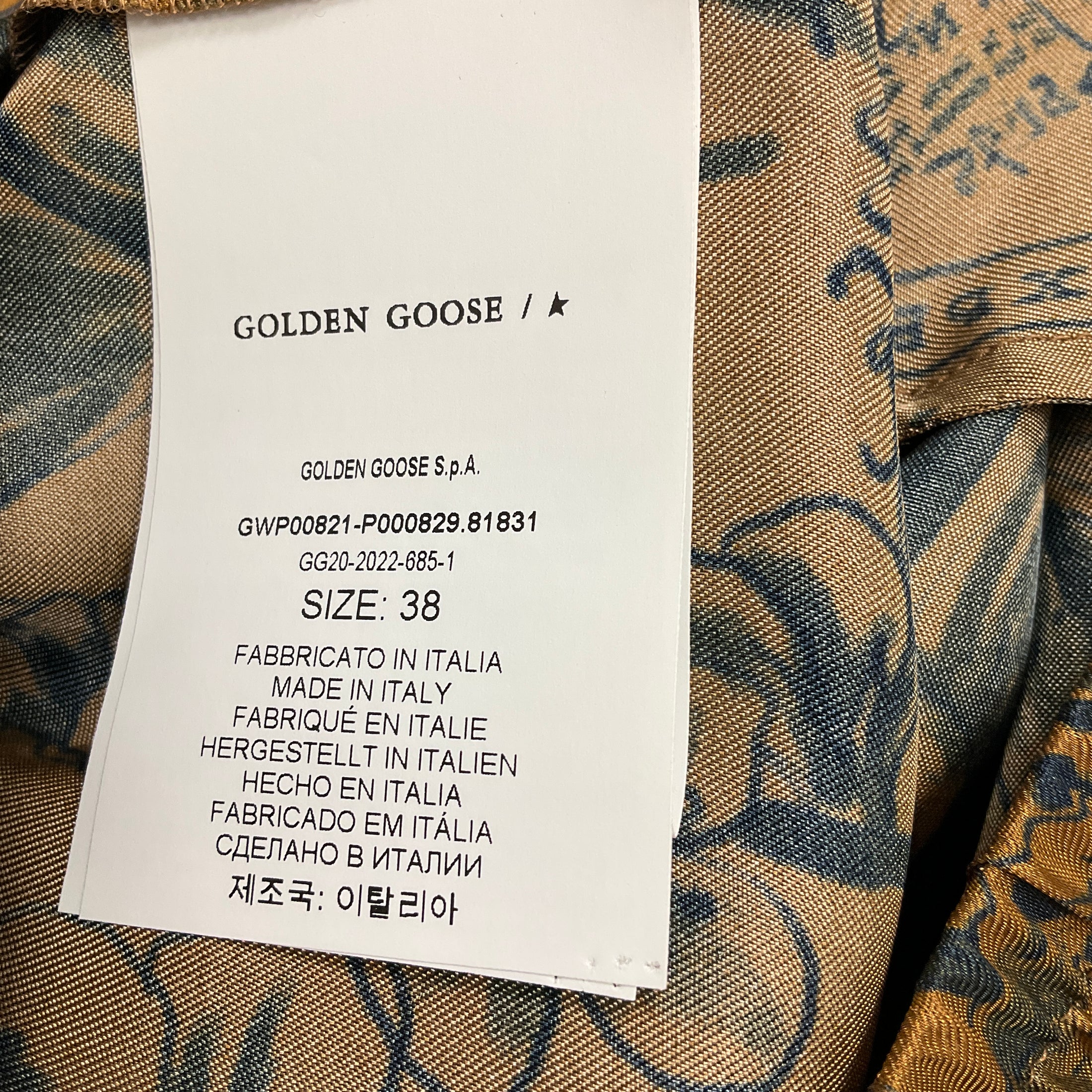 Golden Goose Golden Brown 2022 Notebook Print Satin Trousers