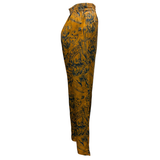 Golden Goose Golden Brown 2022 Notebook Print Satin Trousers