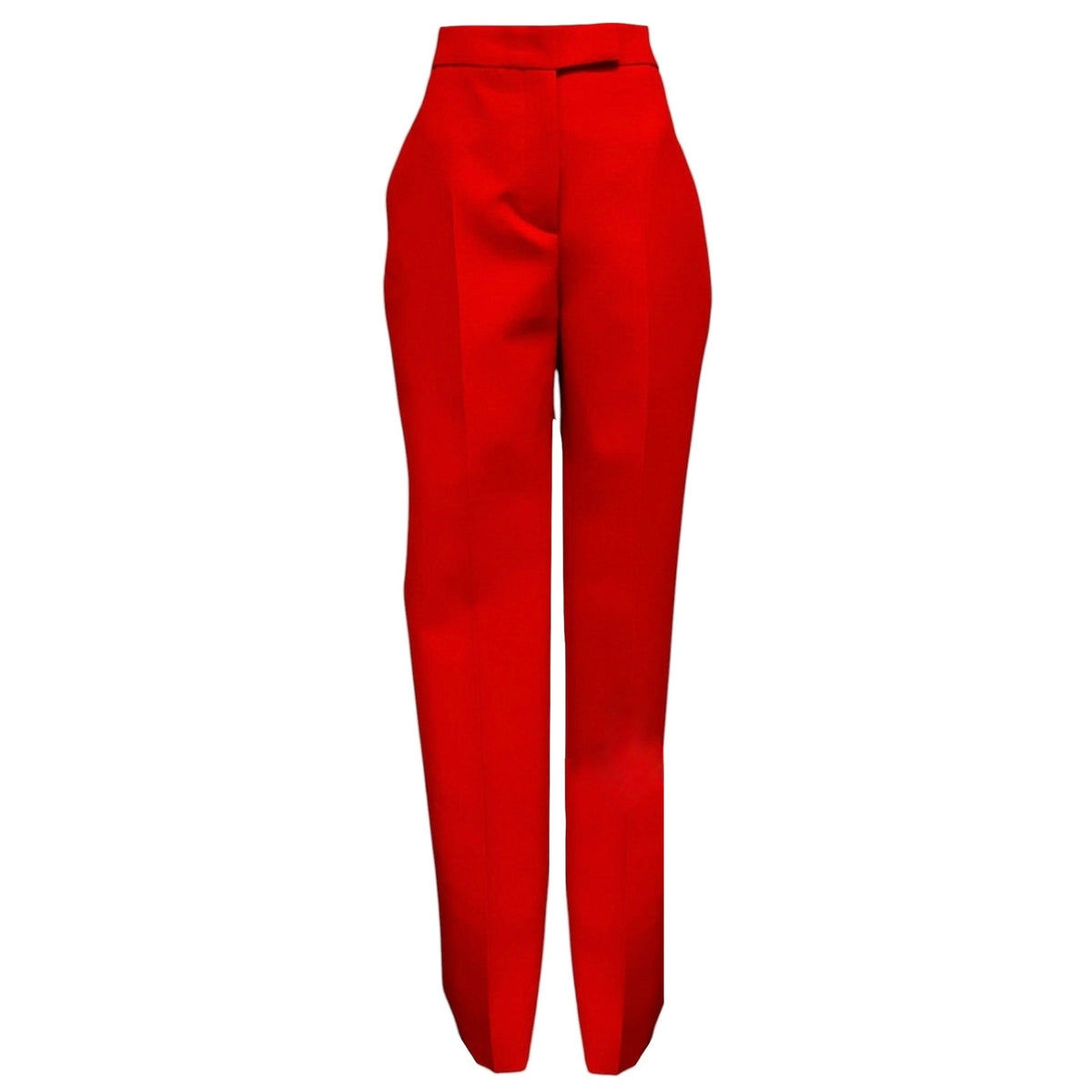 Ferragamo Red Wool Crepe Pants / Trousers