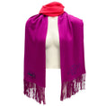 Load image into Gallery viewer, Chanel Magenta / Pink 2009 Fringed Cashmere Knit Scarf

