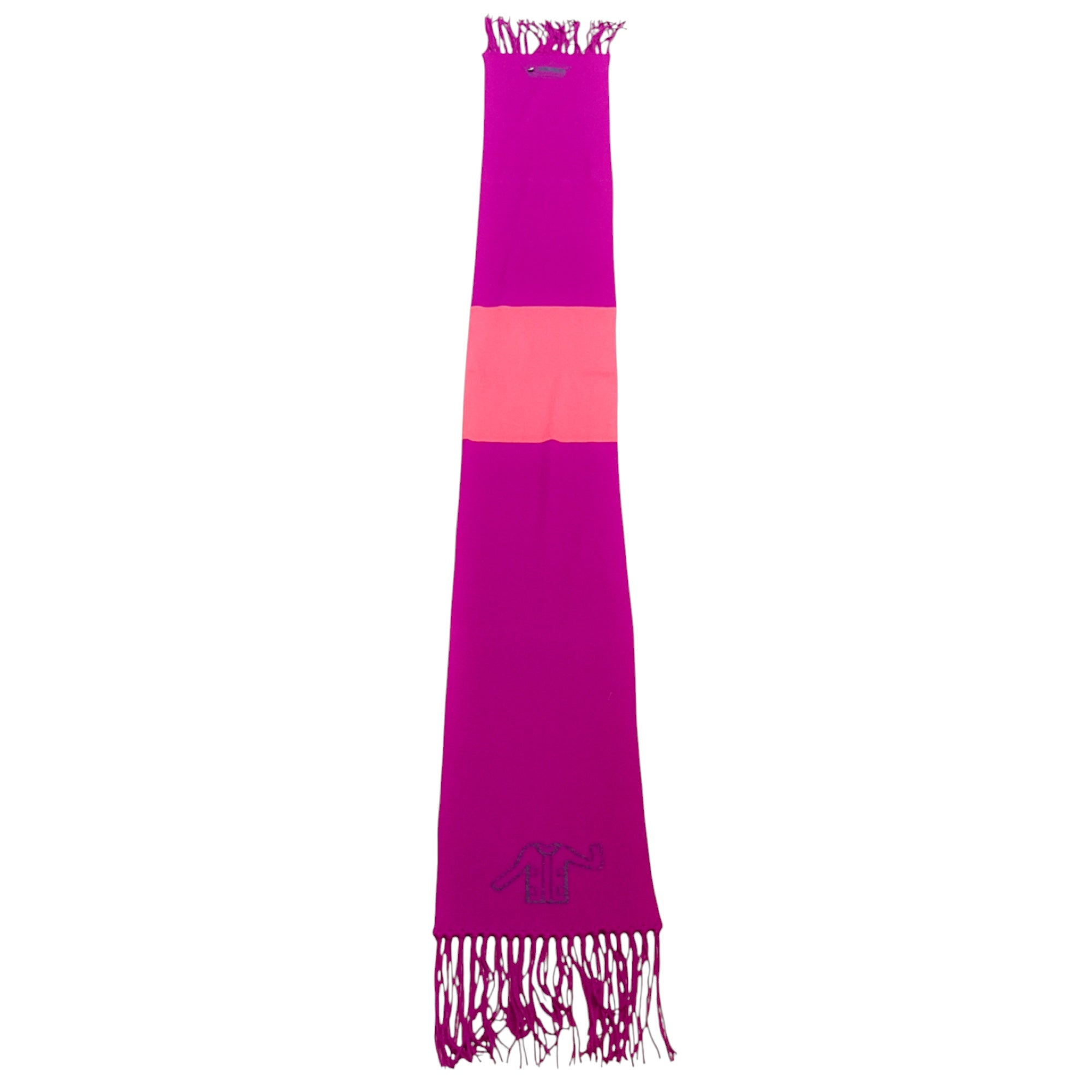 Chanel Magenta / Pink 2009 Fringed Cashmere Knit Scarf