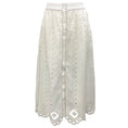 Load image into Gallery viewer, Vita Kin White Linen Eyelet Midi Skirt
