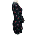 Load image into Gallery viewer, Alessandra Rich Black Multi Rose Print Silk Jacquard Mini Dress with Bow
