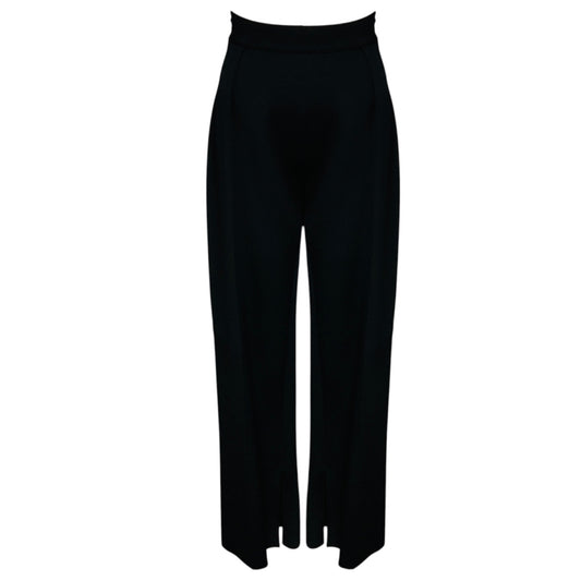 Jil Sander Black Wide Leg Viscose Knit Casual Pants