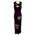 Load image into Gallery viewer, Prabal Gurung Grape Wine / Gunmetal Embroidered Sleeveless Knit Midi Dress
