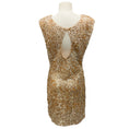 Load image into Gallery viewer, Alice + Olivia Gold Metallic Sequin Keyhole Mini Dress
