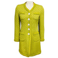 Load image into Gallery viewer, Rena Lange Lime Green Button Front Wool Tweed Coat in Leaf
