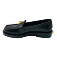 Load image into Gallery viewer, Valentino Black / Gold Roman Stud Leather Loafers
