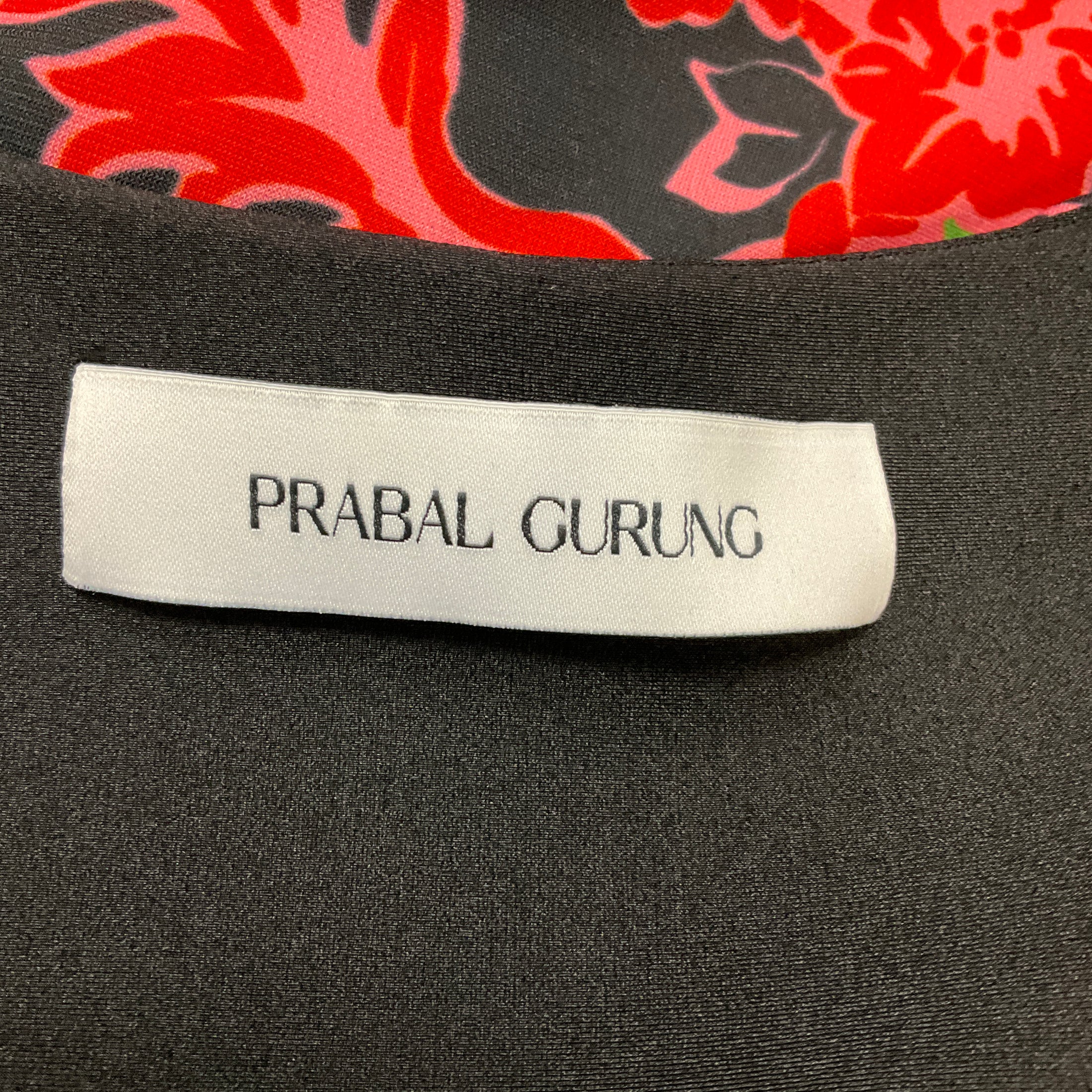 Prabal Gurung Black Multi Floral Twist Front Midi Dress