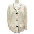 Load image into Gallery viewer, Tory Burch Ivory / Black 2021 Shimmer Boucle Tweed Jacket
