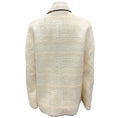 Load image into Gallery viewer, Tory Burch Ivory / Black 2021 Shimmer Boucle Tweed Jacket
