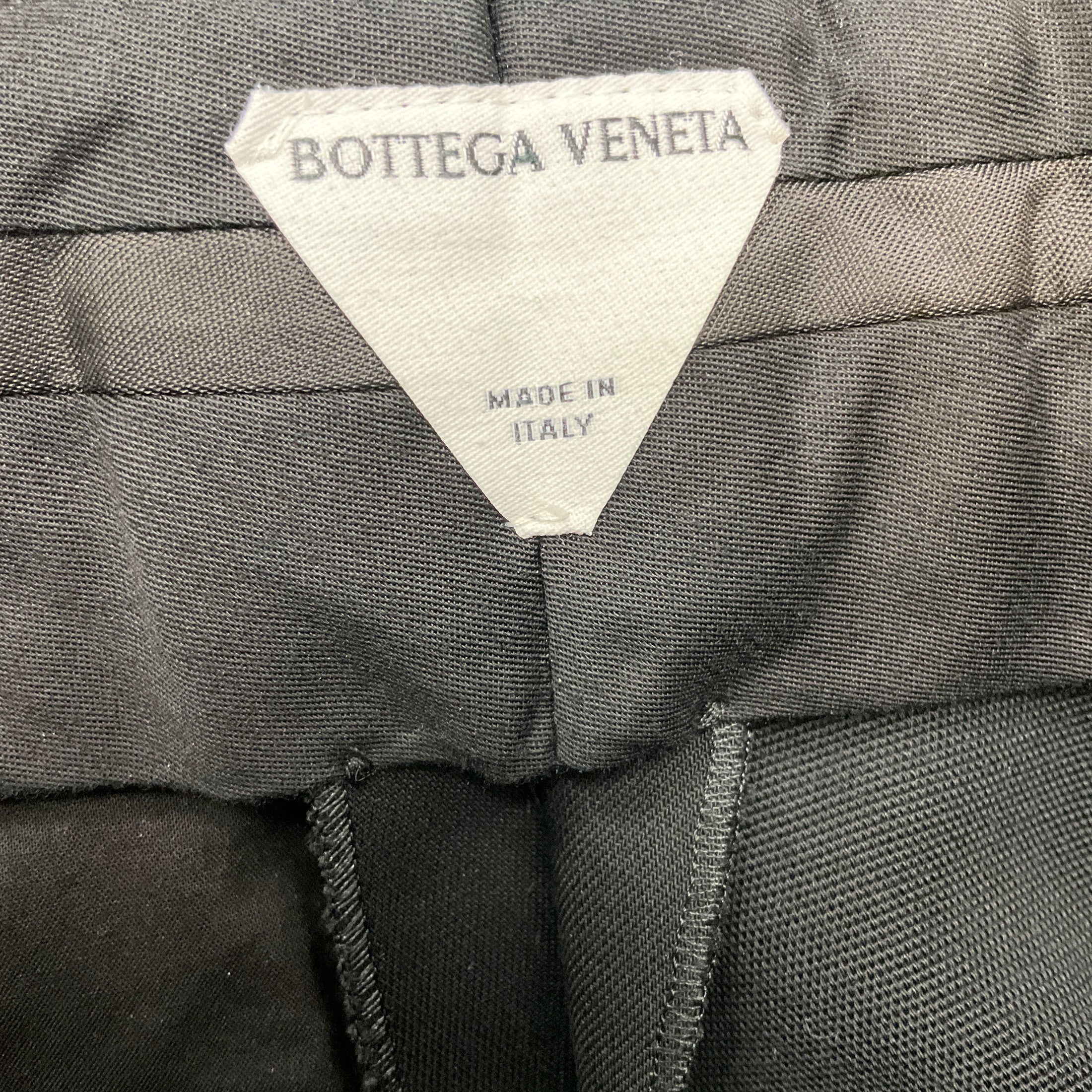 Bottega Veneta Black Sculpted Hem Cotton Pants