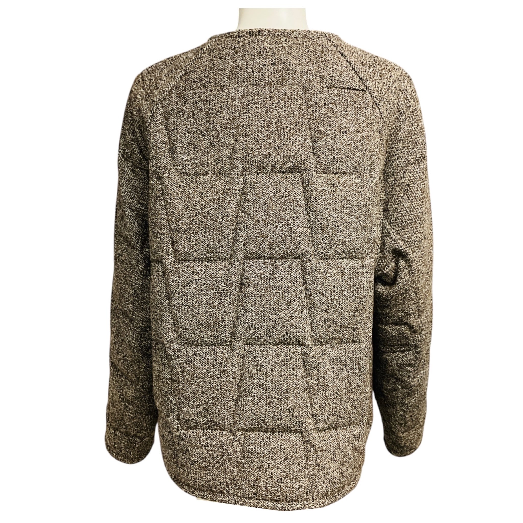 Akris Brown Multi Reversible Padded Wool Tweed Jacket