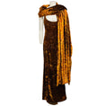 Load image into Gallery viewer, Badgley Mischka Couture Vintage Copper Embellished Velvet Gown with Shawl
