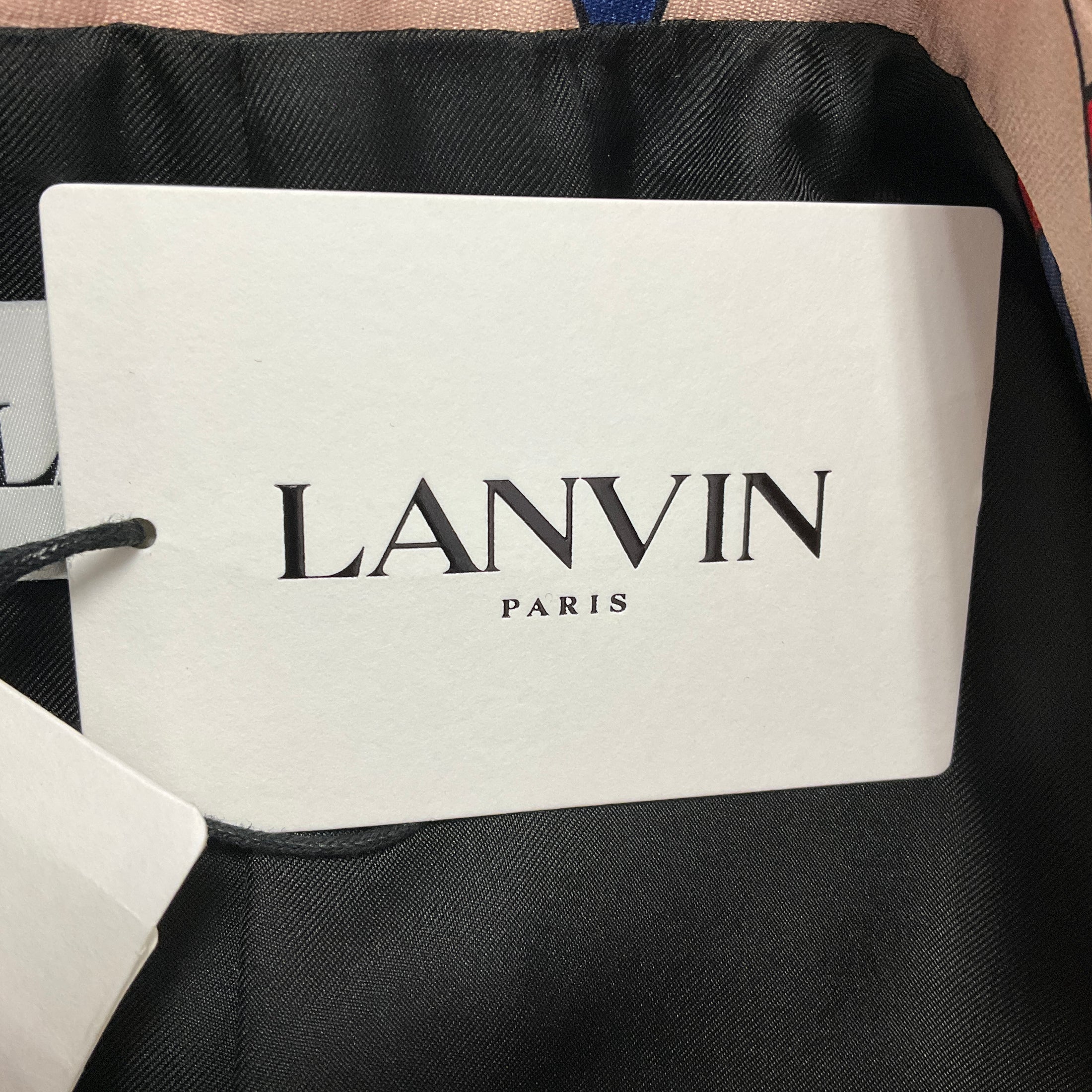 Lanvin Red / Blue Multi Scallop Print Silk Satin Jacket