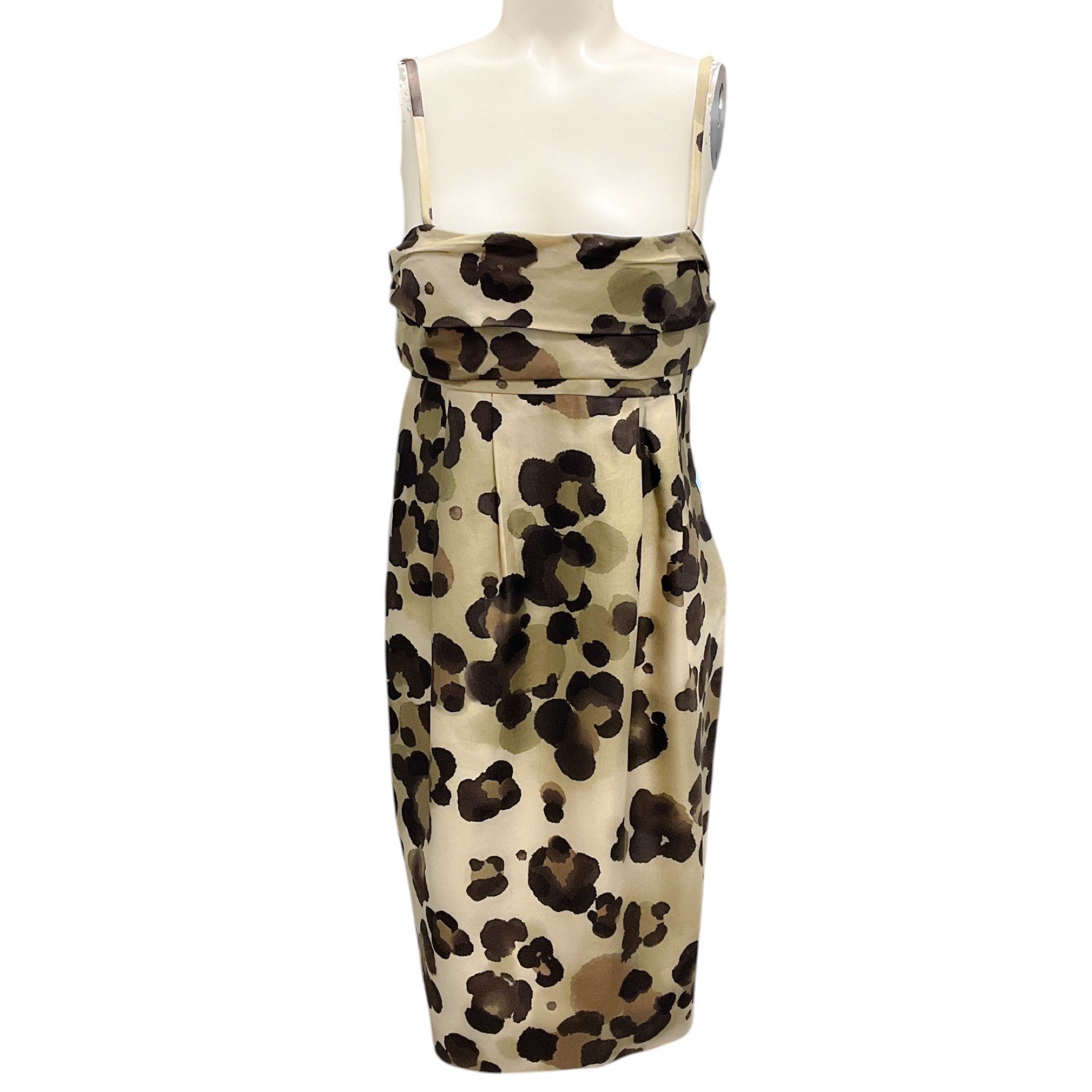 Moschino Cheap and Chic Olive Green / Brown Animal Print Babydoll Camisole Dress