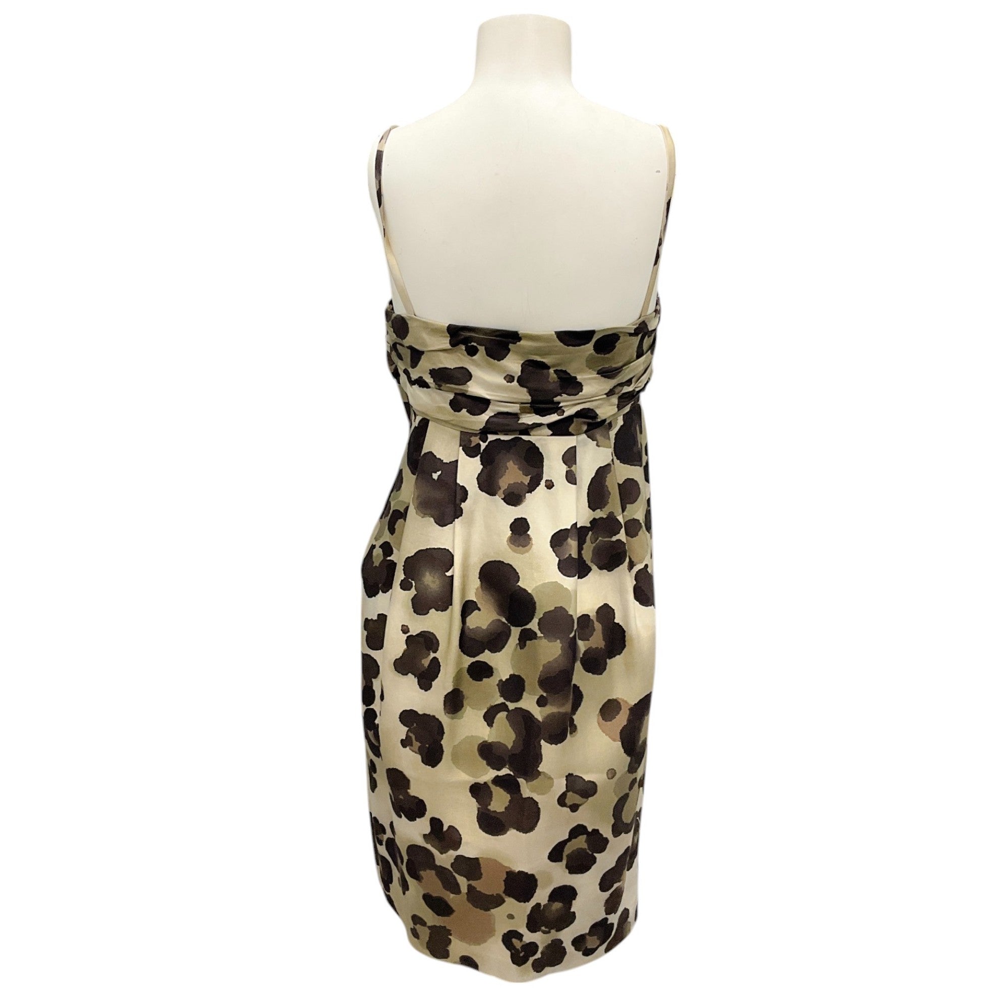 Moschino Cheap and Chic Olive Green / Brown Animal Print Babydoll Camisole Dress