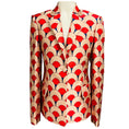Load image into Gallery viewer, Lanvin Red / Blue Multi Scallop Print Silk Satin Jacket
