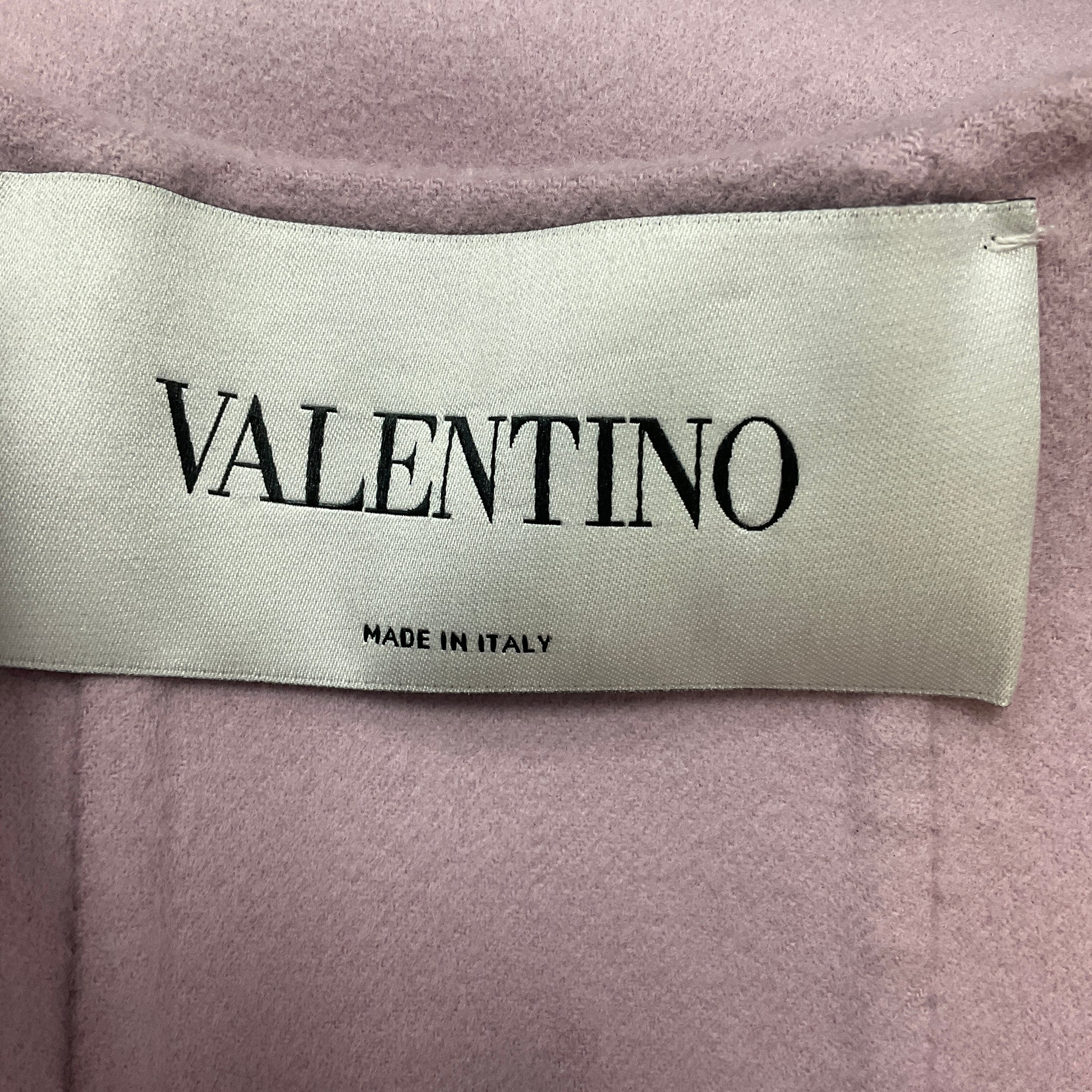 Valentino Lilac Scalloped Hem Wool and Cashmere Cape