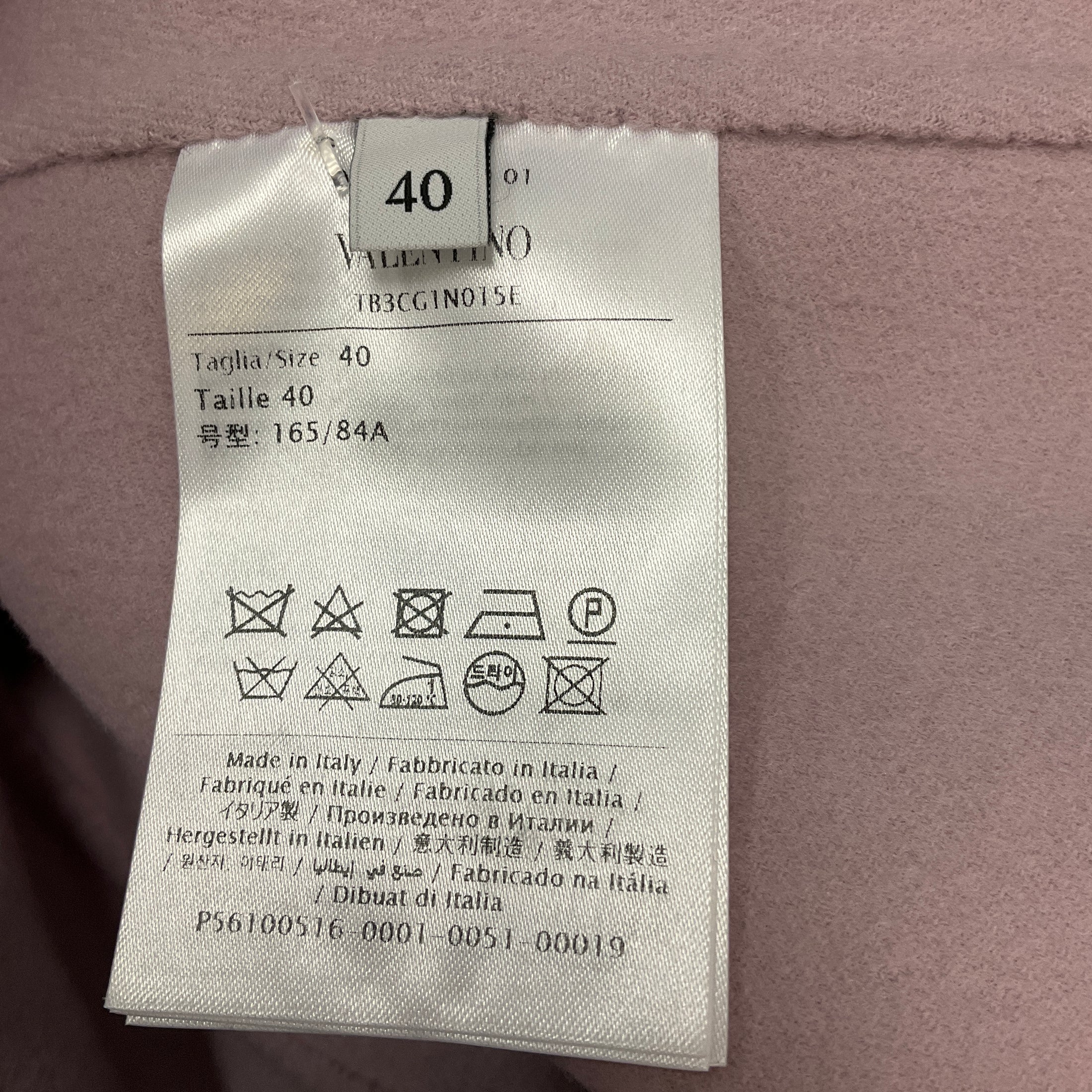 Valentino Lilac Scalloped Hem Wool and Cashmere Cape