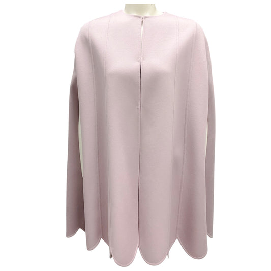 Valentino Lilac Scalloped Hem Wool and Cashmere Cape