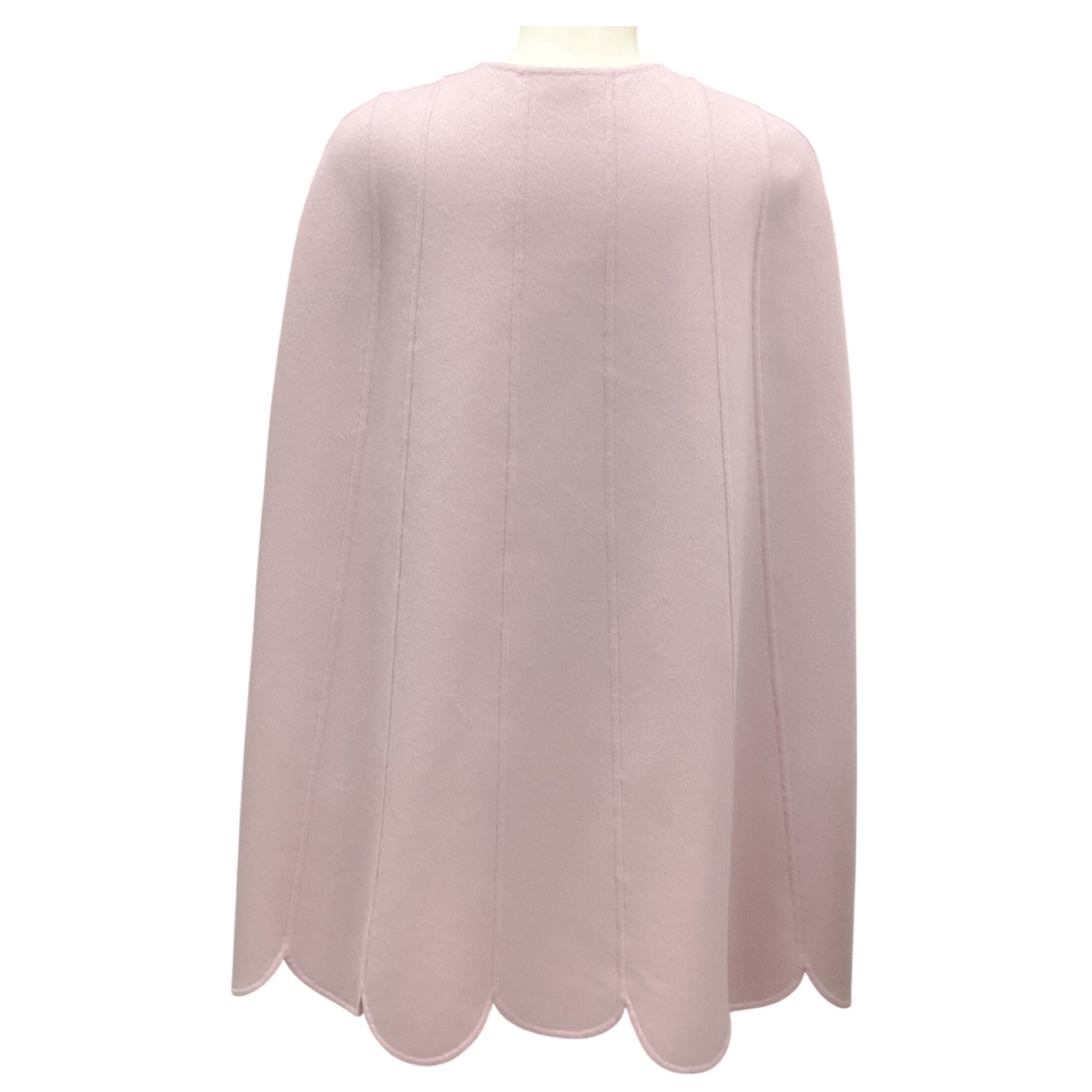 Valentino Lilac Scalloped Hem Wool and Cashmere Cape