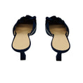 Load image into Gallery viewer, Wandler Navy Blue Crystal Embellished Satin Mules
