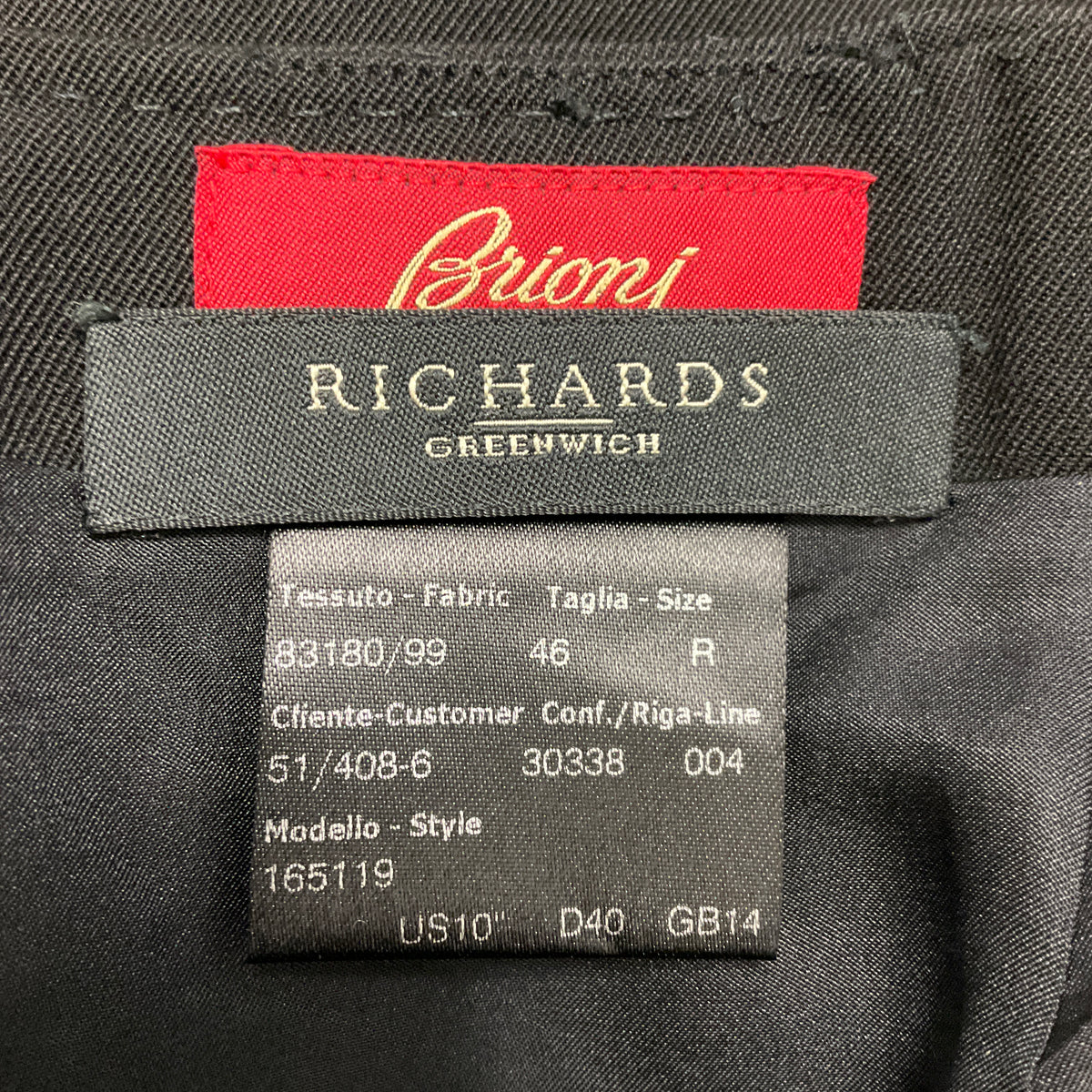 Brioni Black Silk Lined Wool Jacket and Skirt Suit Set with Belt