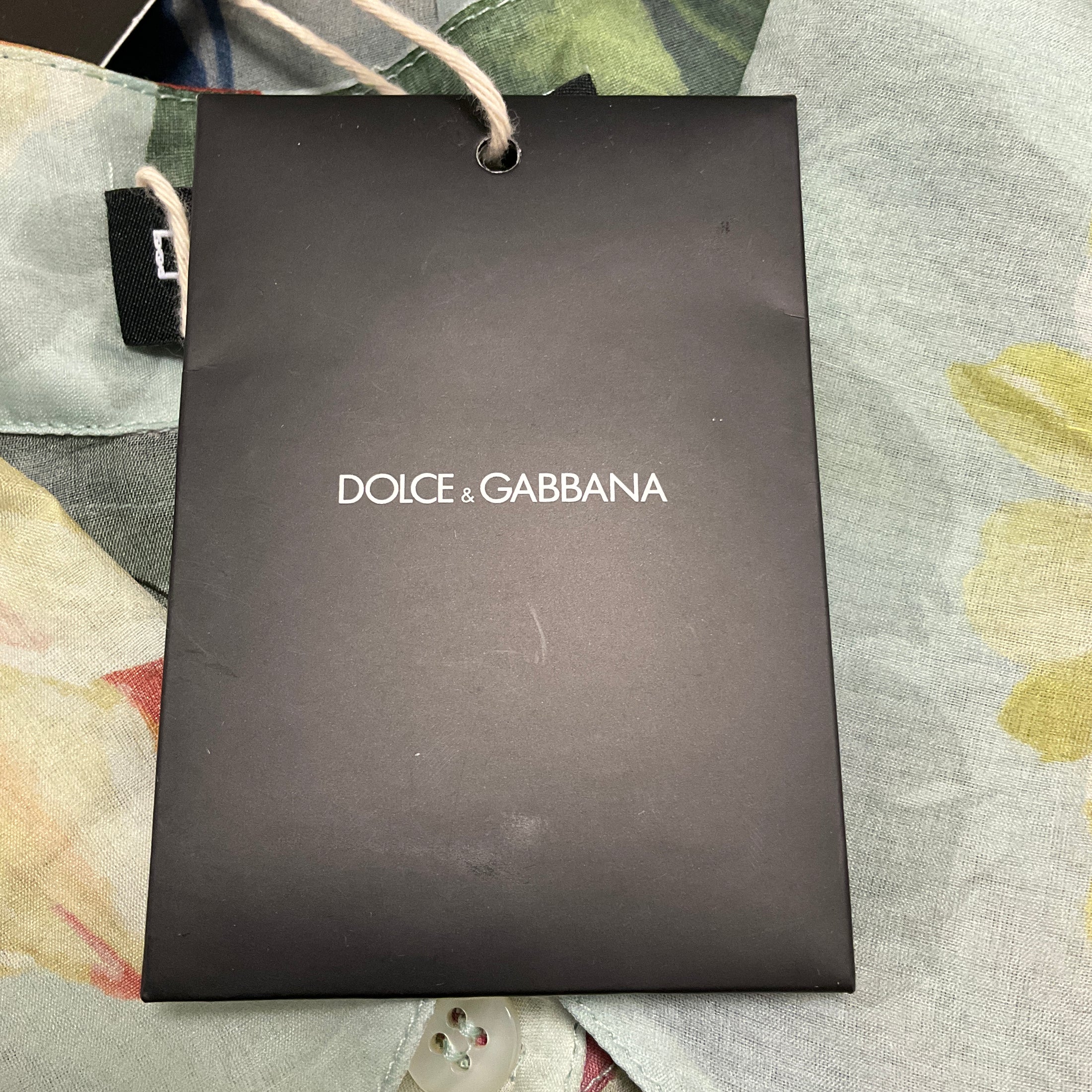 Dolce & Gabbana Light Blue Multi Fiori Ombre Print Elastic Sleeve Silk Organza Blouse