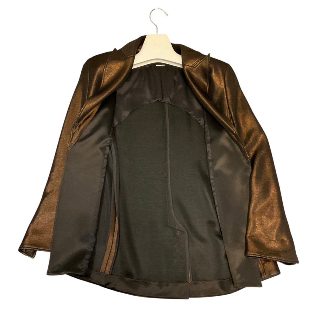 Akris Bronze Metallic Viscose Stretch Knit Blazer Jacket