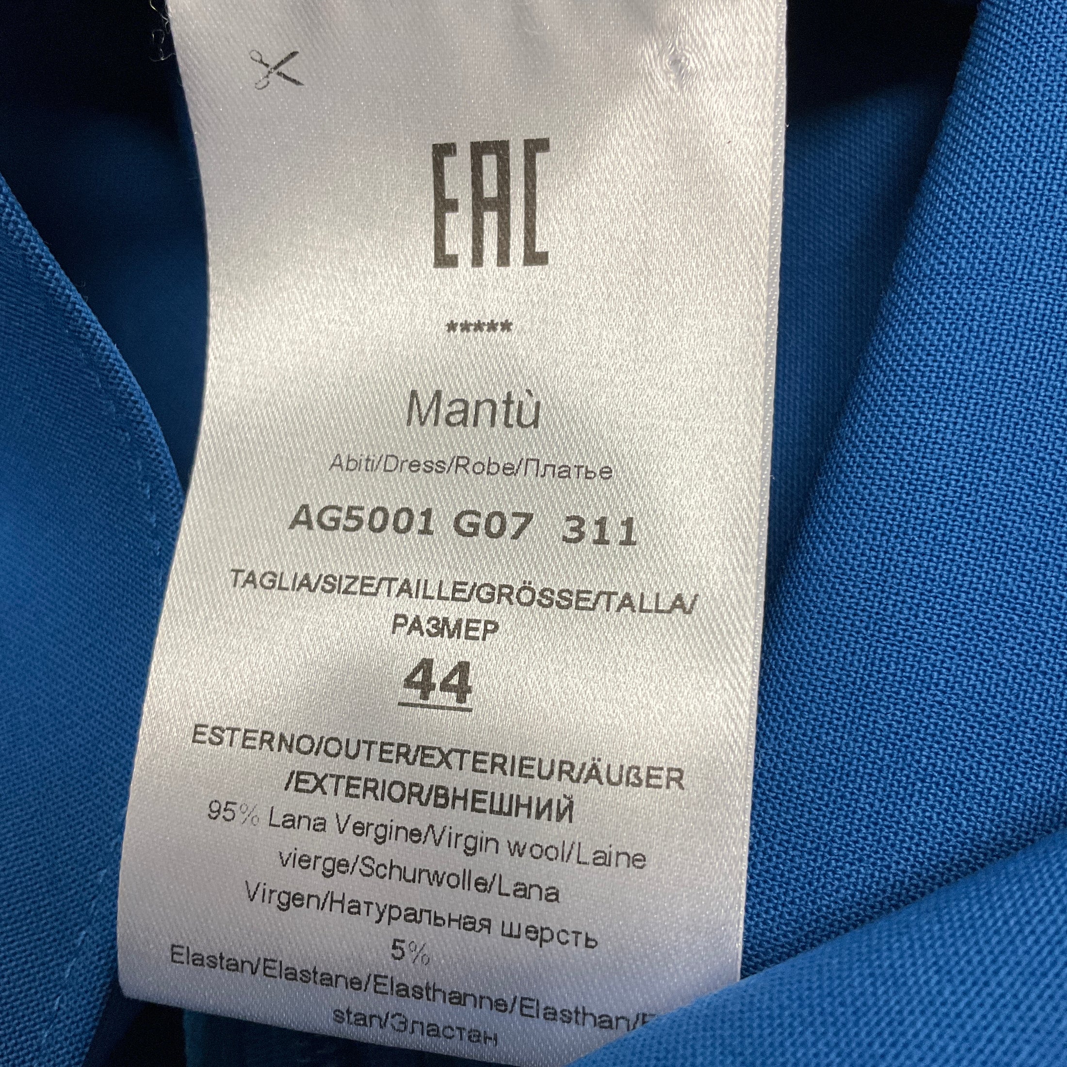 Mantu Azure Blue 2023 Sleeveless Midi Dress