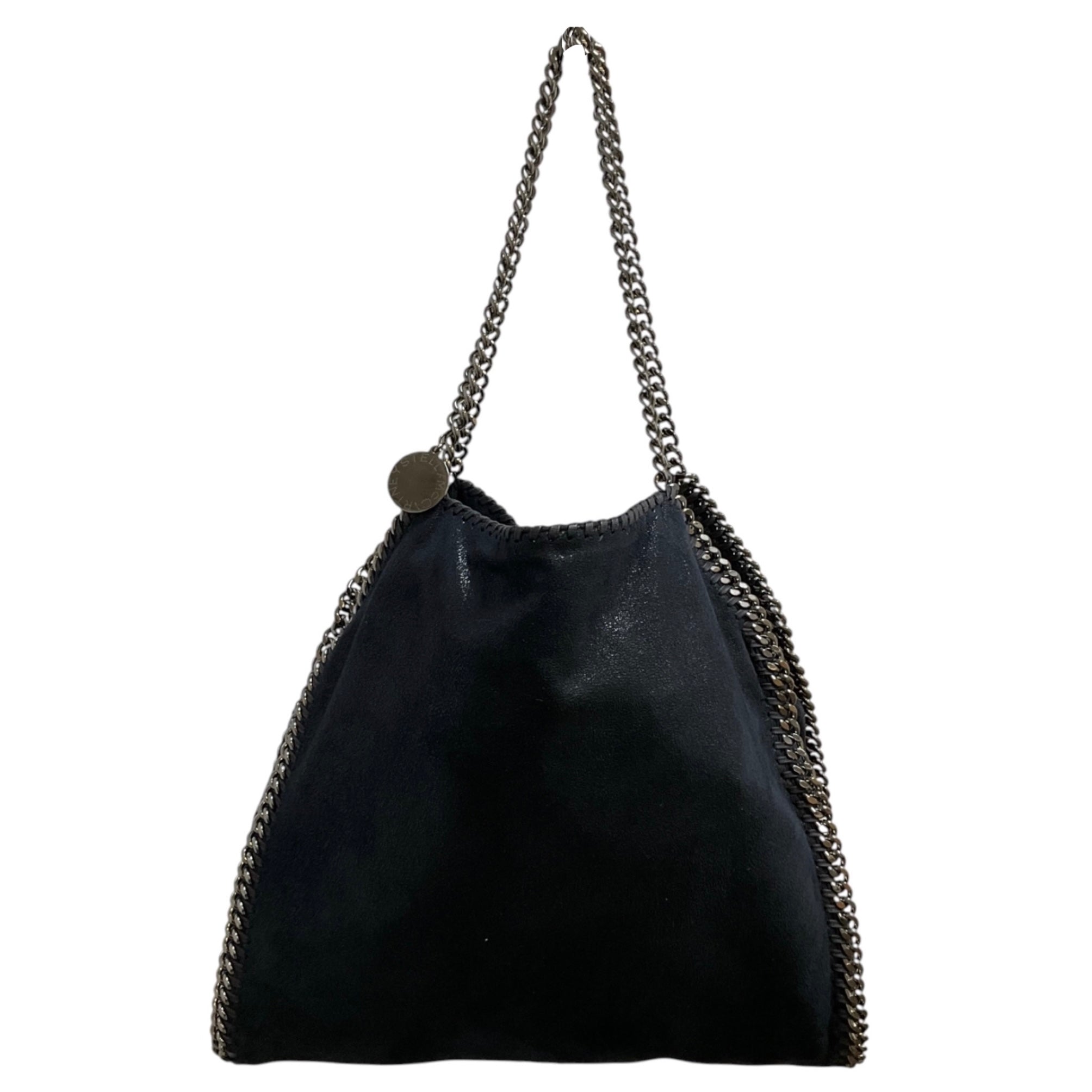 Stella McCartney Navy Blue Falabella Faux Leather Shaggy Deer Tote Bag