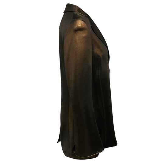 Akris Bronze Metallic Viscose Stretch Knit Blazer Jacket