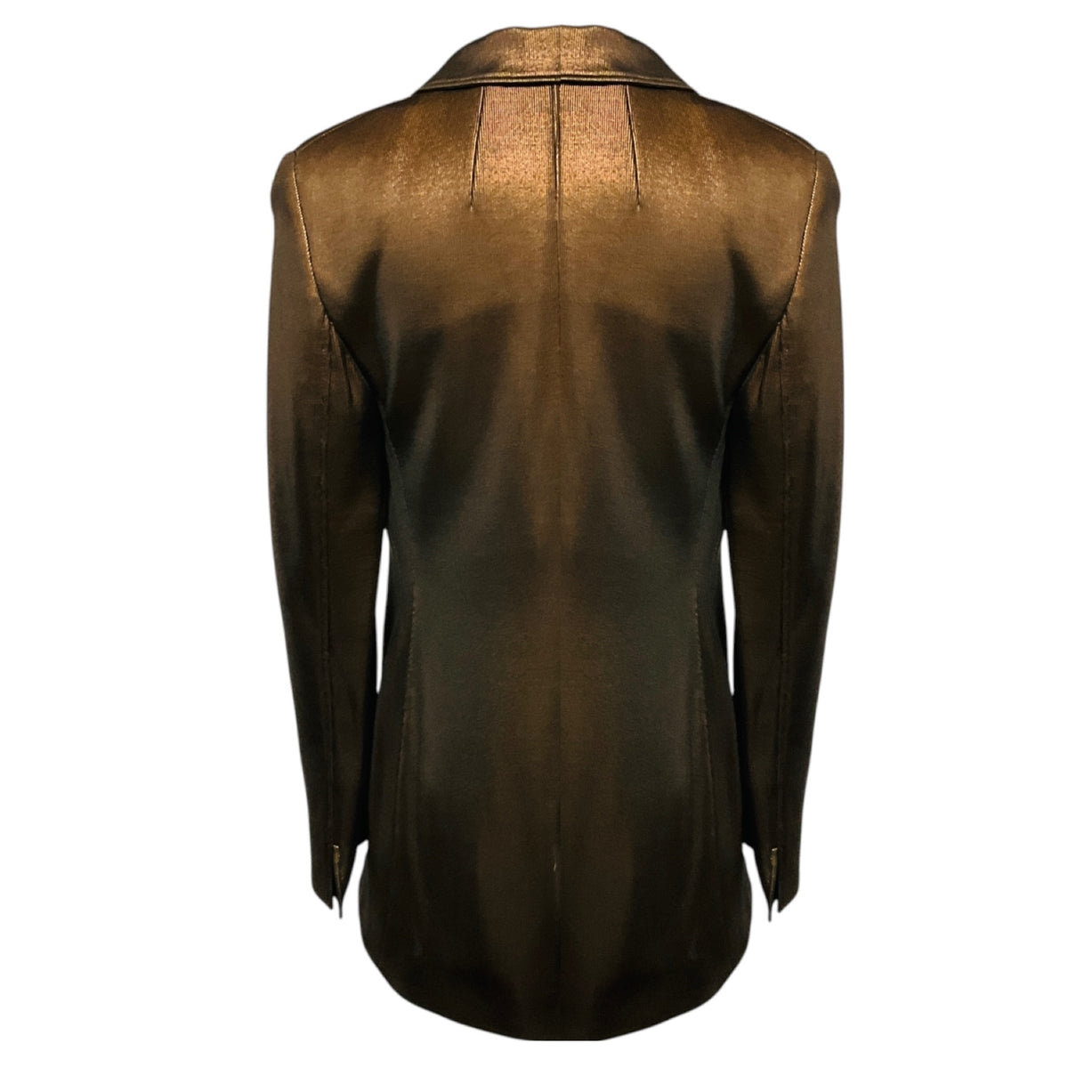 Akris Bronze Metallic Viscose Stretch Knit Blazer Jacket