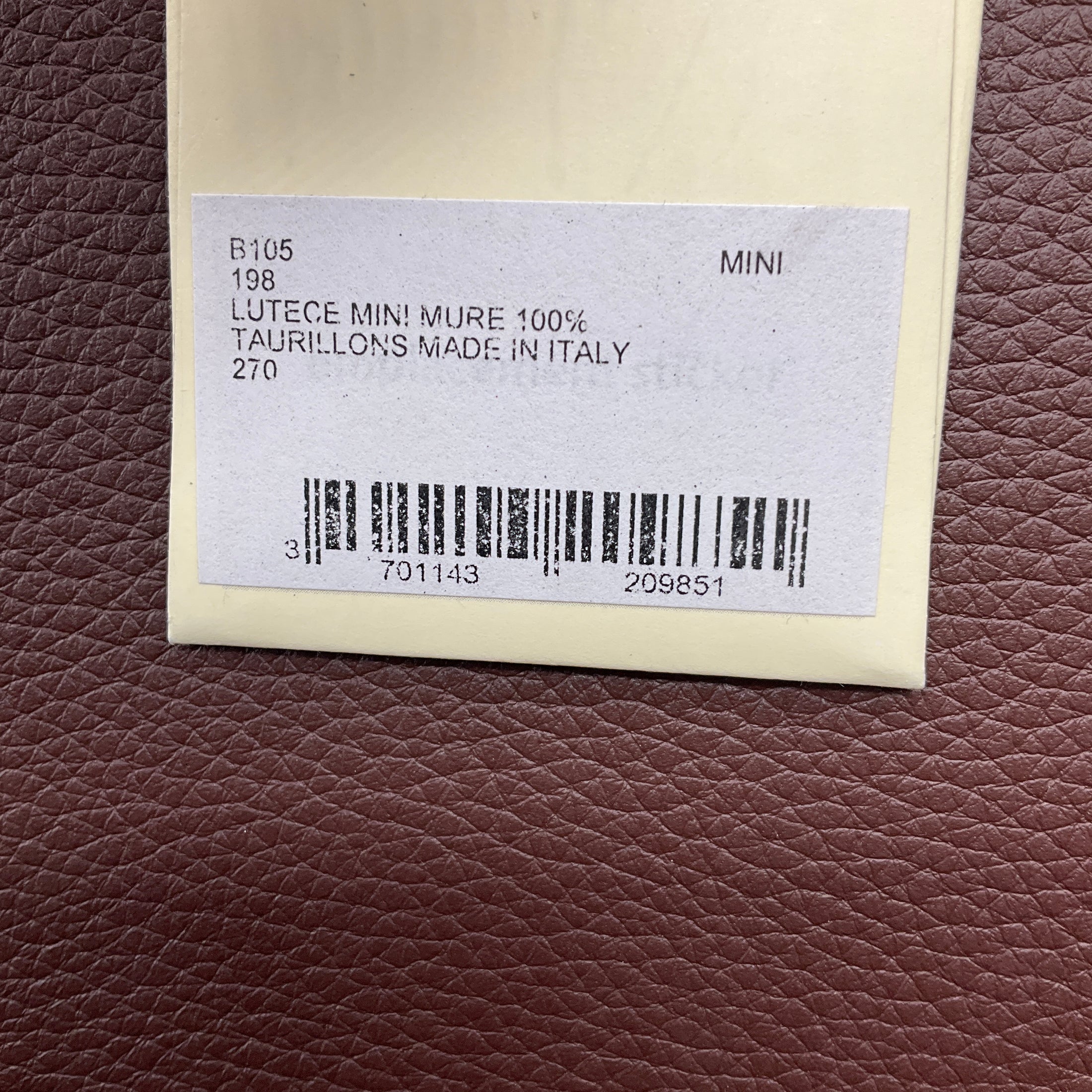 Michino Paris Brown Lutece Mini Taurillons Calfskin Leather Satchel