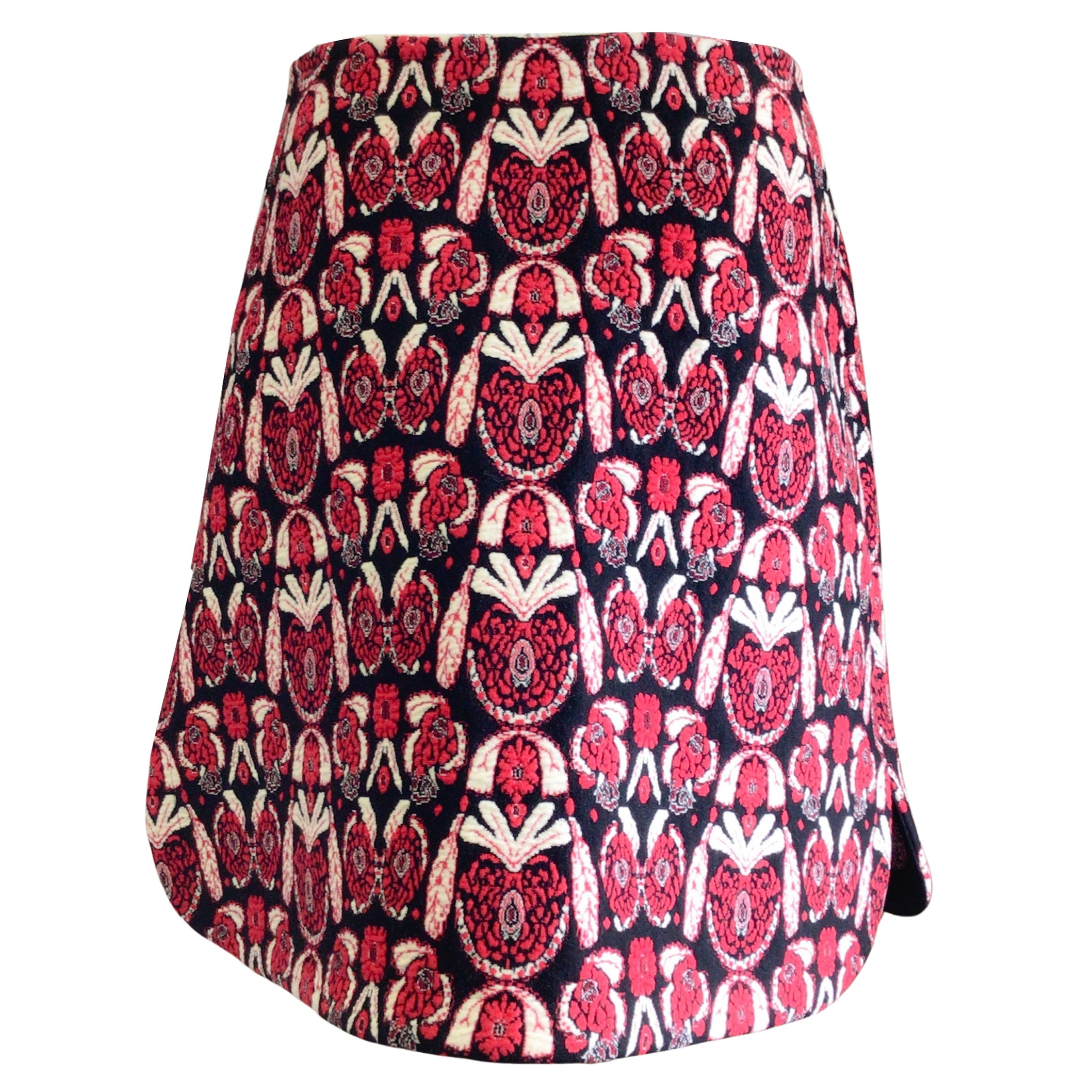 Alaia Black / Ivory / Red Wool Knit Skirt