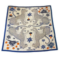Load image into Gallery viewer, Hermes Natural / Blue / Orange Les Leopards Large Cashmere and Silk Scarf
