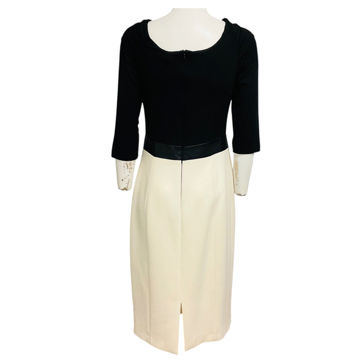 Michael Kors Collection Black / Cream Contrast Stretch Boucle Crepe Dress