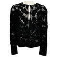 Load image into Gallery viewer, Krizia Black Sequin and Bead Embellished Cut Out Knit Blazer
