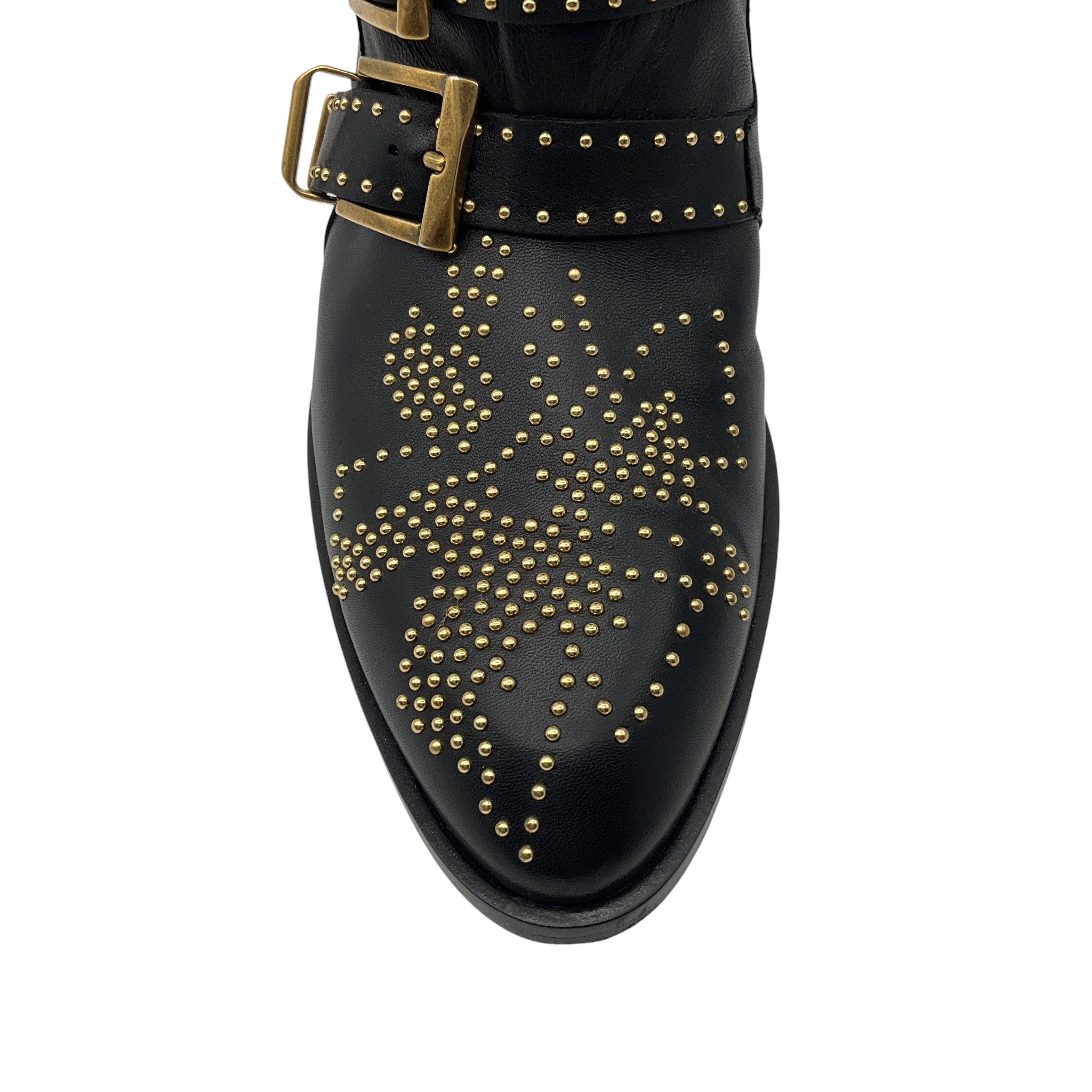Chloe Black Susanna Studded Leather Ankle Boots