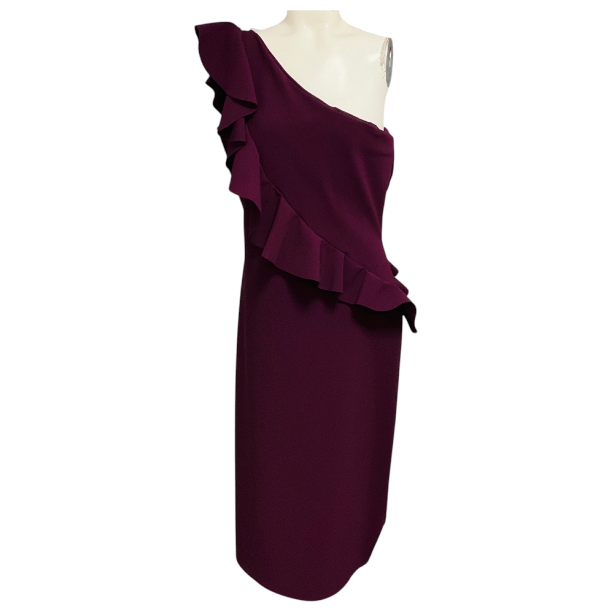 Chiara Boni La Petite Robe Eggplant Purple One Purple Nylon Stretch Cocktail Dress