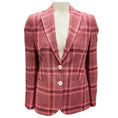 Load image into Gallery viewer, Kiton Pink / Burgundy Two Button Plaid Blazer
