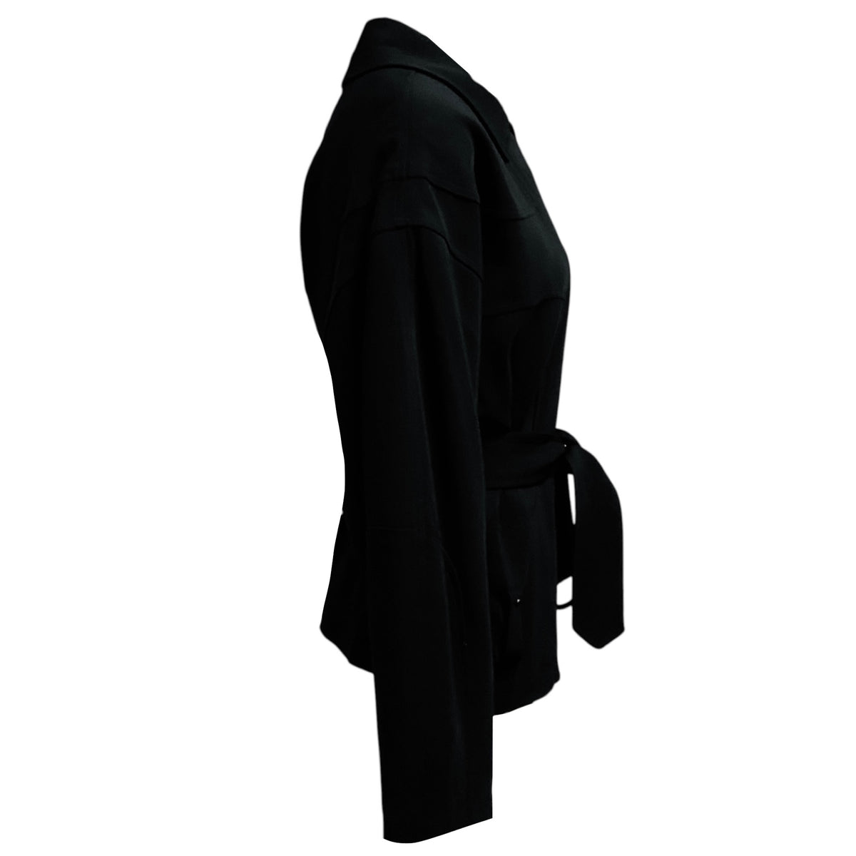 Malej Black Arouca Zip Front Jacket with Belt