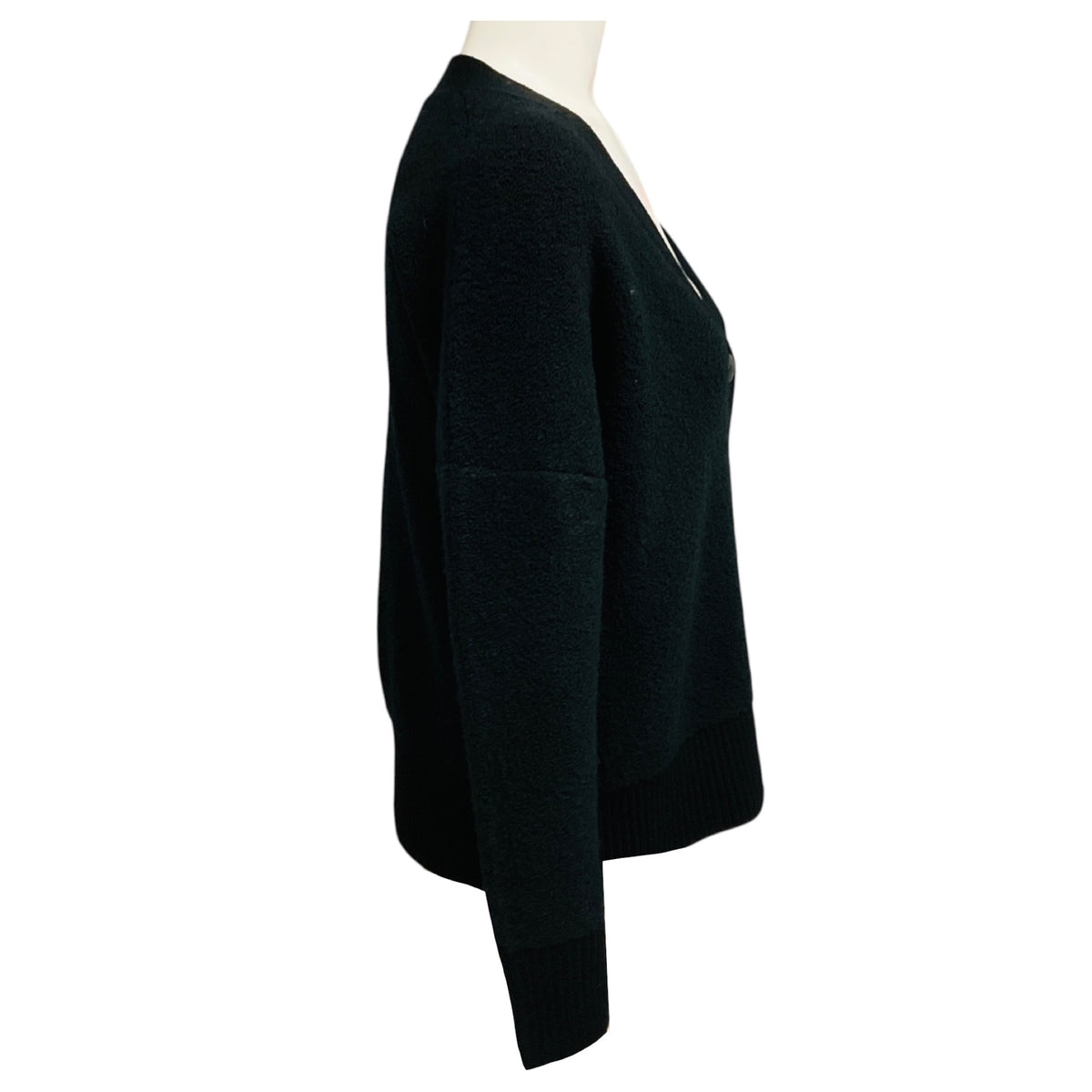 Akris Punto Black Boucle Wool Knit Cardigan Sweater