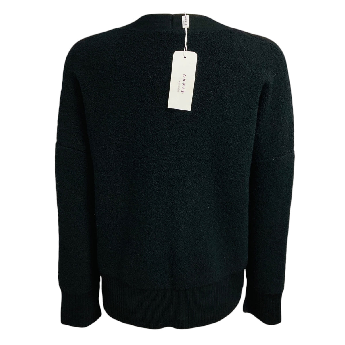 Akris Punto Black Boucle Wool Knit Cardigan Sweater